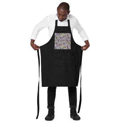 Forbidden Flower [White] Organic Cotton Apron w Pocket [Multiple Colors] [FREE SHIPPING]