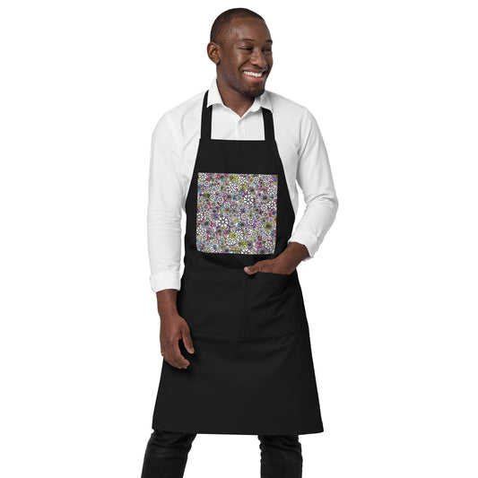 Forbidden Flower [White] Organic Cotton Apron w Pocket [Multiple Colors] [FREE SHIPPING]