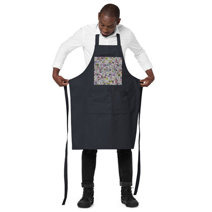 Forbidden Flower [White] Organic Cotton Apron w Pocket [Multiple Colors] [FREE SHIPPING]