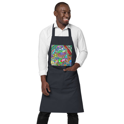 Psychadelia Organic Cotton Apron w Pocket [Multiple Colors] [FREE SHIPPING]