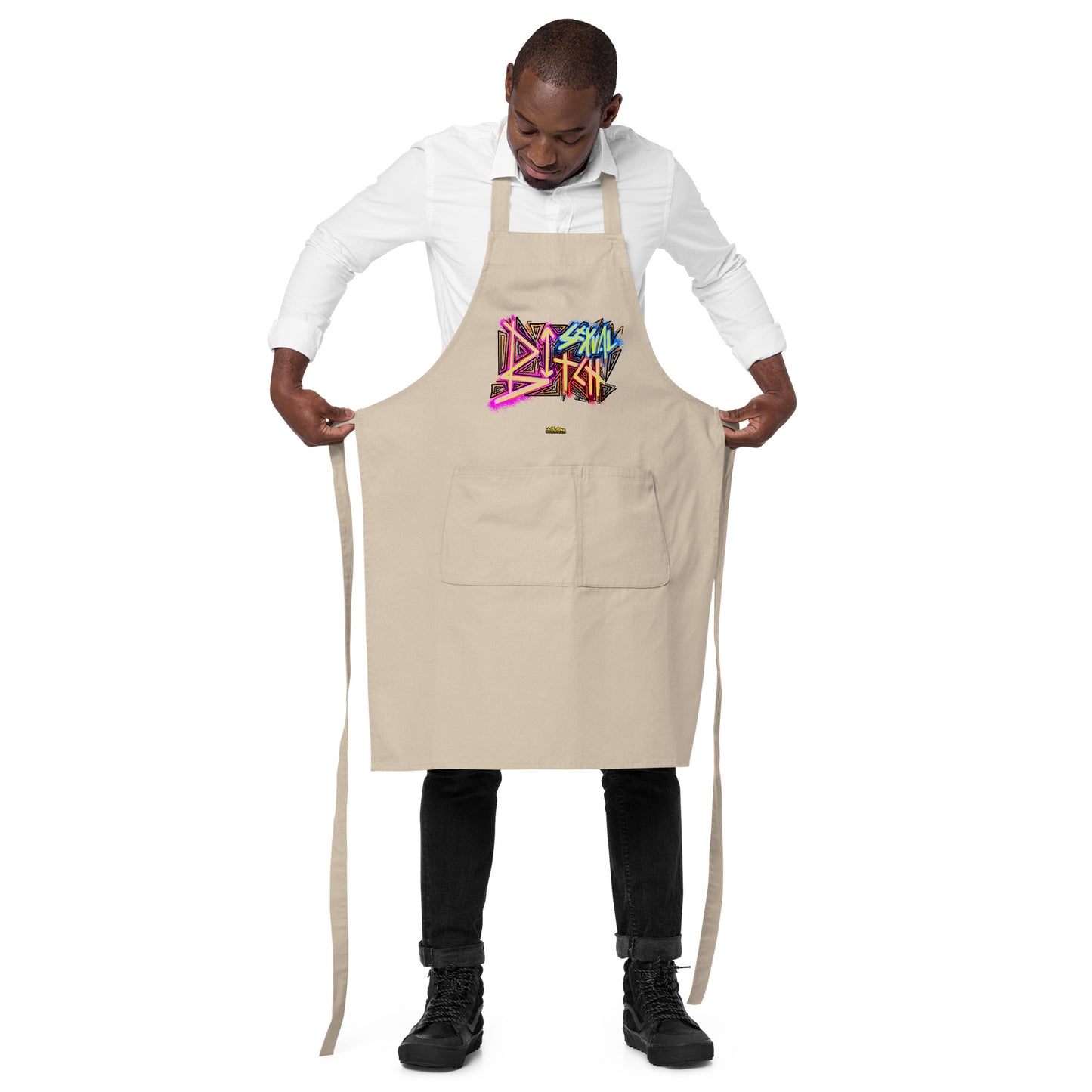 Bisexual Bitch Organic Cotton Apron w Pocket [Multiple Colors] [FREE SHIPPING]