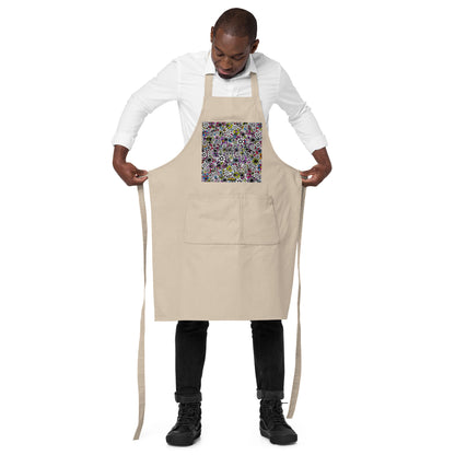 Forbidden Flower [White] Organic Cotton Apron w Pocket [Multiple Colors] [FREE SHIPPING]