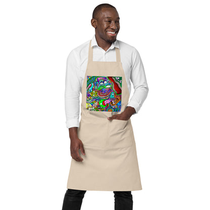 Psychadelia Organic Cotton Apron w Pocket [Multiple Colors] [FREE SHIPPING]