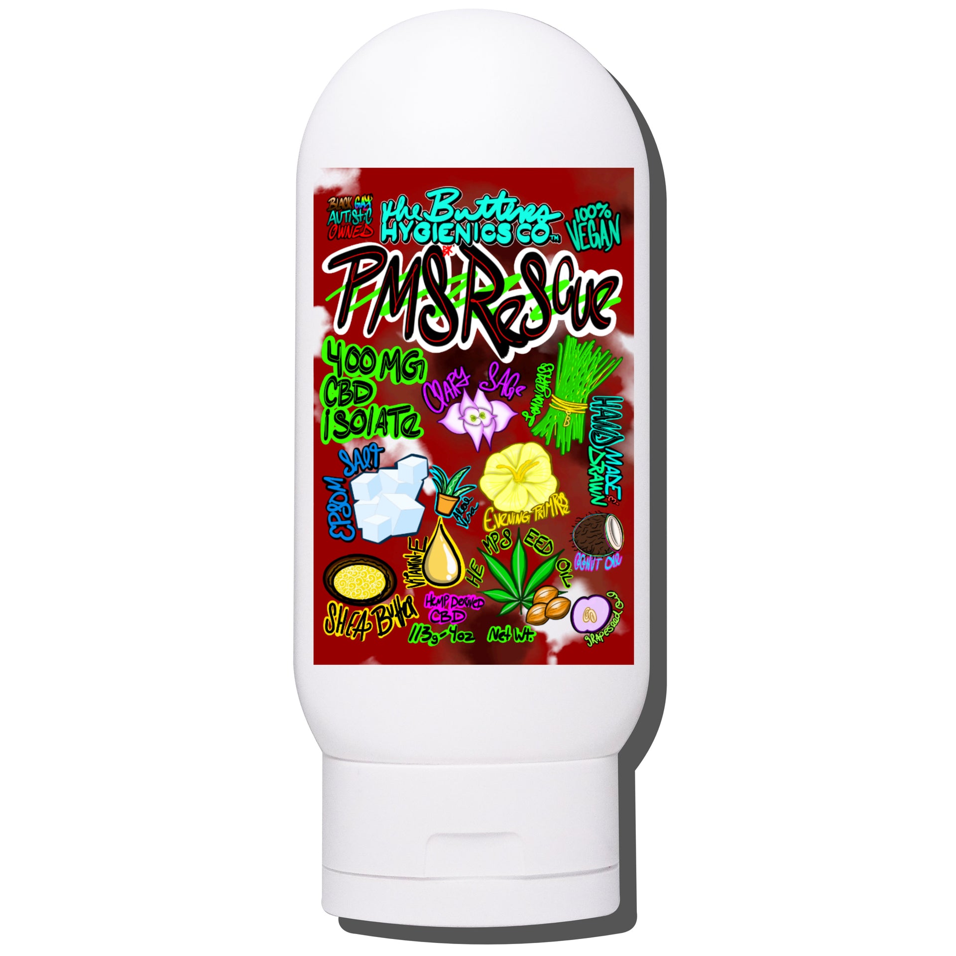 PMS+ RESCUE CBD Menstrual Relief Cream W/ SAGE, EPSOM, EVENING PRIMROS –  The Butters Hygienics Co