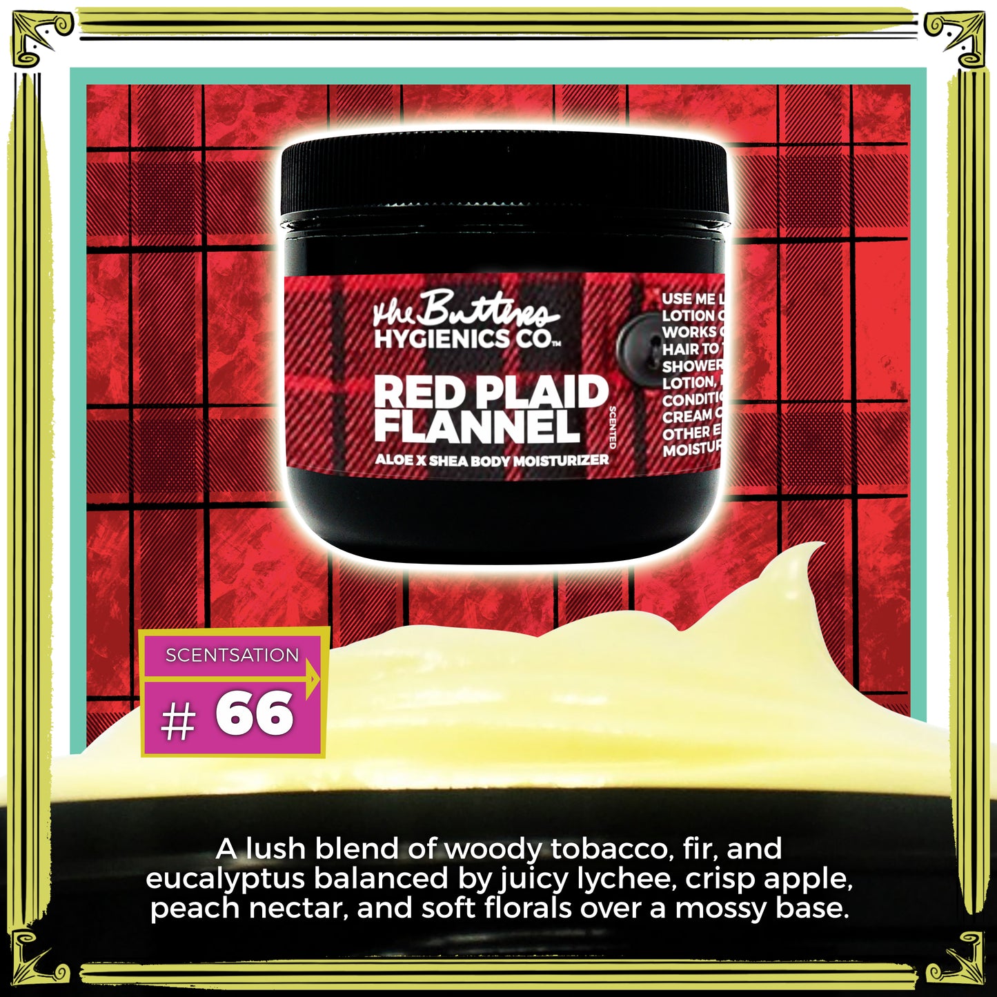 Red Plaid Flannel - Aloe X Shea Body Moisturizer #66