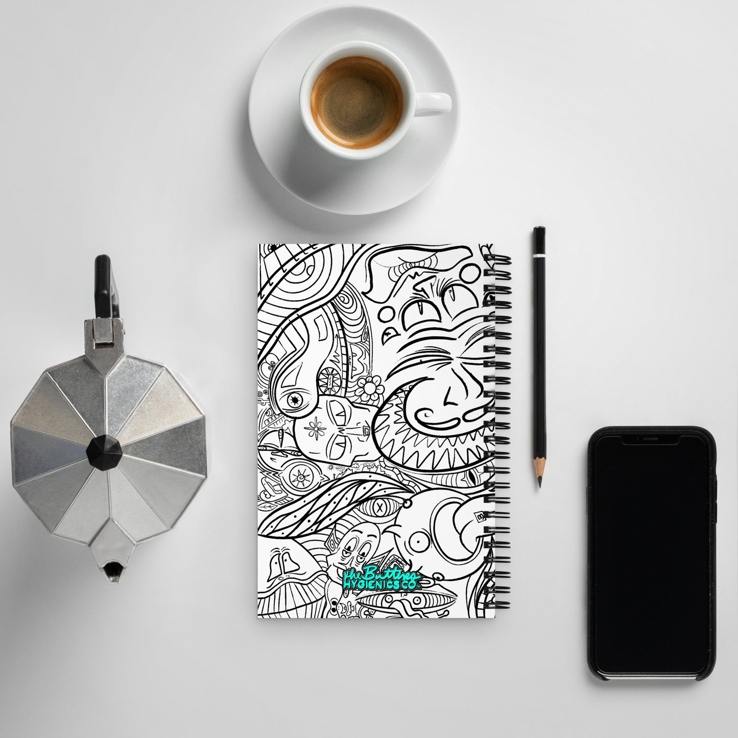 Psychadelia {WHITE} - Spiral Notebook for Your Creativity, Thoughts & Feelings [FREE SHIPPING]