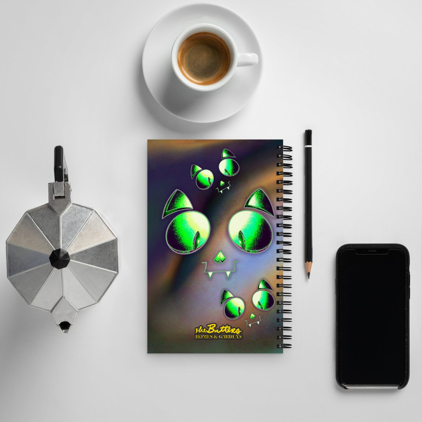 Skelecat [abstract1] - Spiral Notebook for Your Creativity, Thoughts & Feelings [FREE SHIPPING]