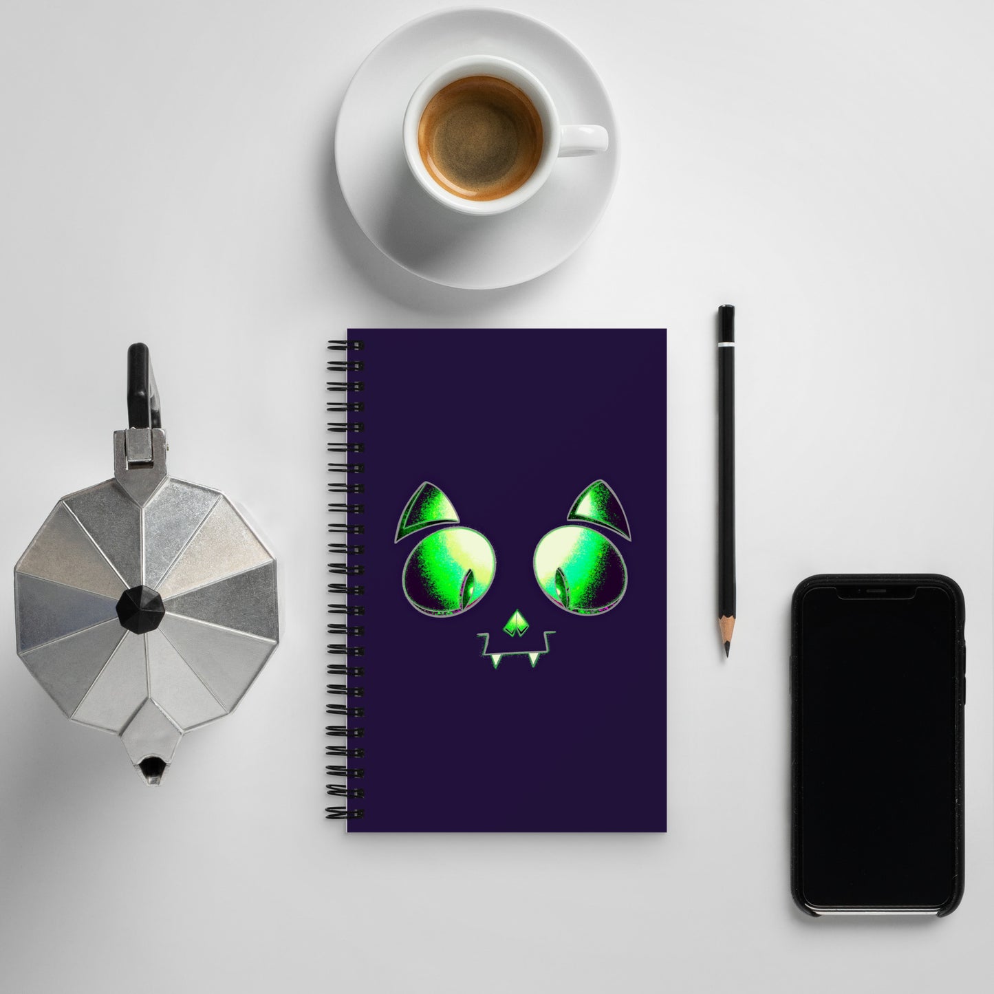 Skelecat (Purple) - Spiral Notebook for Your Creativity, Thoughts & Feelings [FREE SHIPPING]