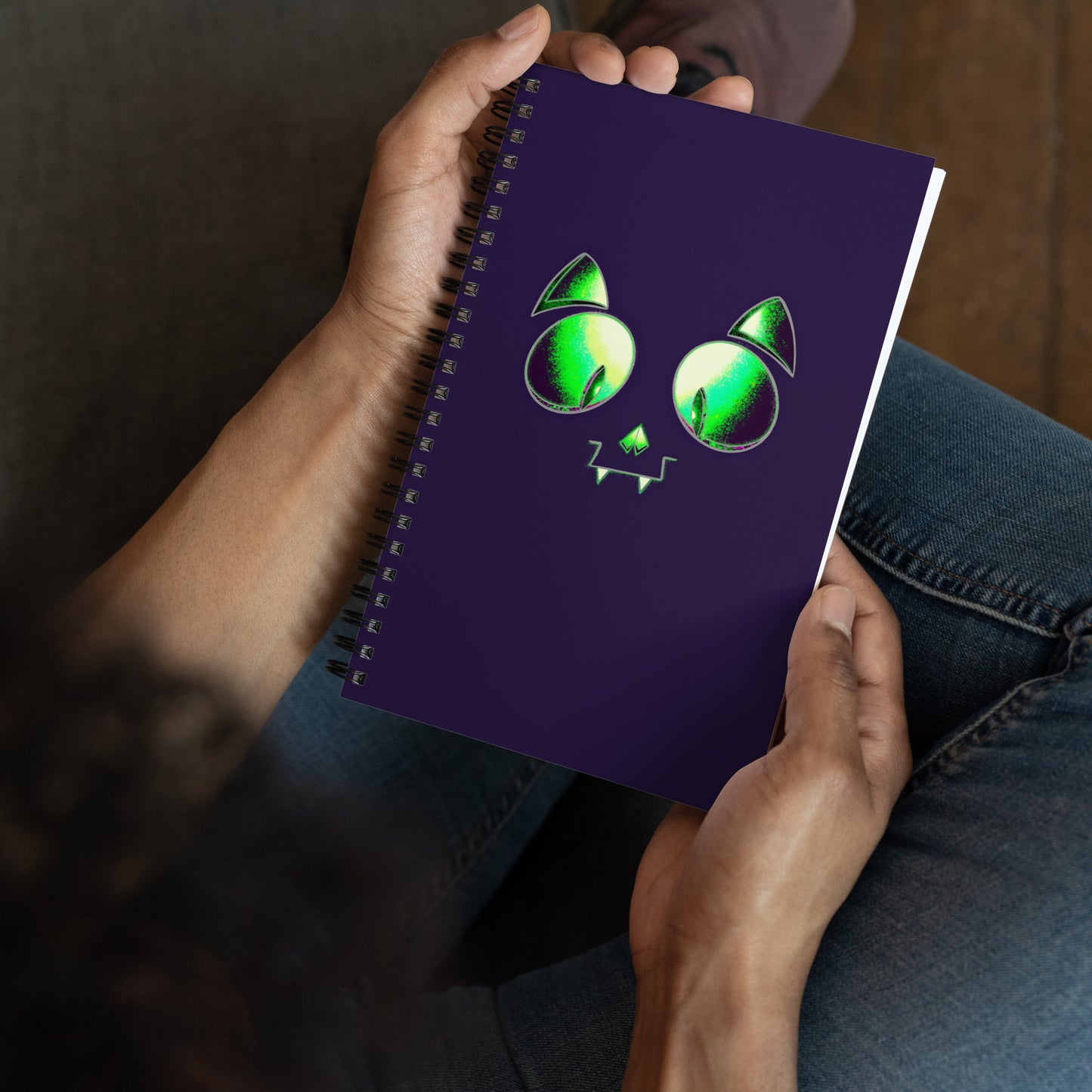 Skelecat (Deep Purple) - Spiral Notebook for Your Creativity, Thoughts & Feelings [FREE SHIPPING]