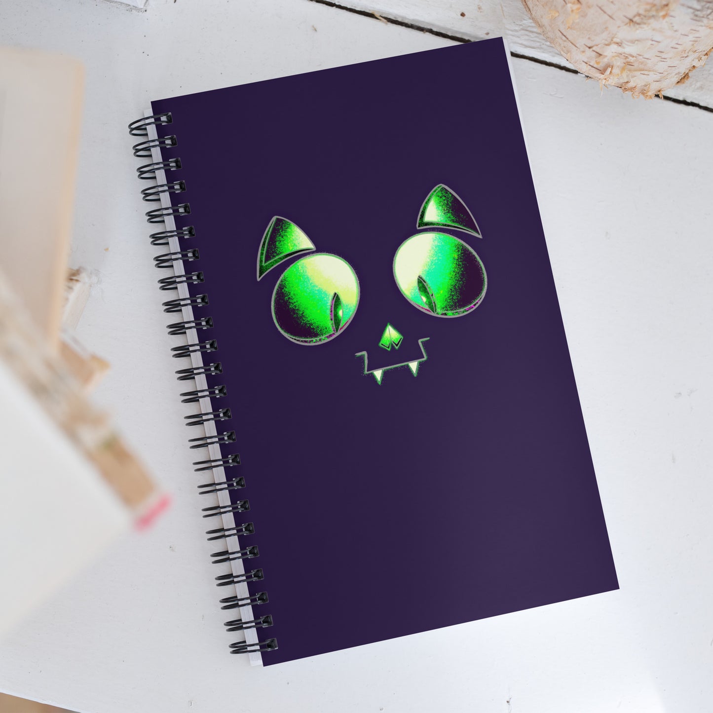 Skelecat (Deep Purple) - Spiral Notebook for Your Creativity, Thoughts & Feelings [FREE SHIPPING]