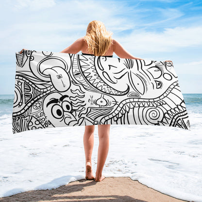 Psychadelia {WHITE} - Bath & Beach Towel (30"x60") [FREE SHIPPING]