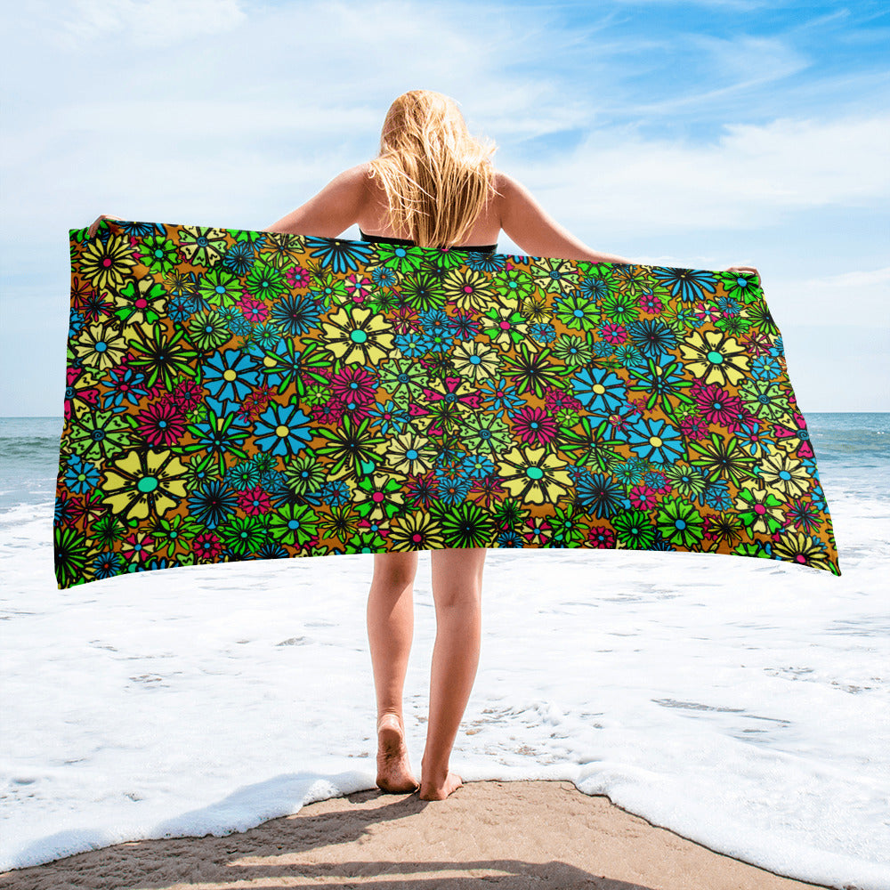 Forbidden Flower {BROWN} - Bath & Beach Towel (30"x60") [FREE SHIPPING]