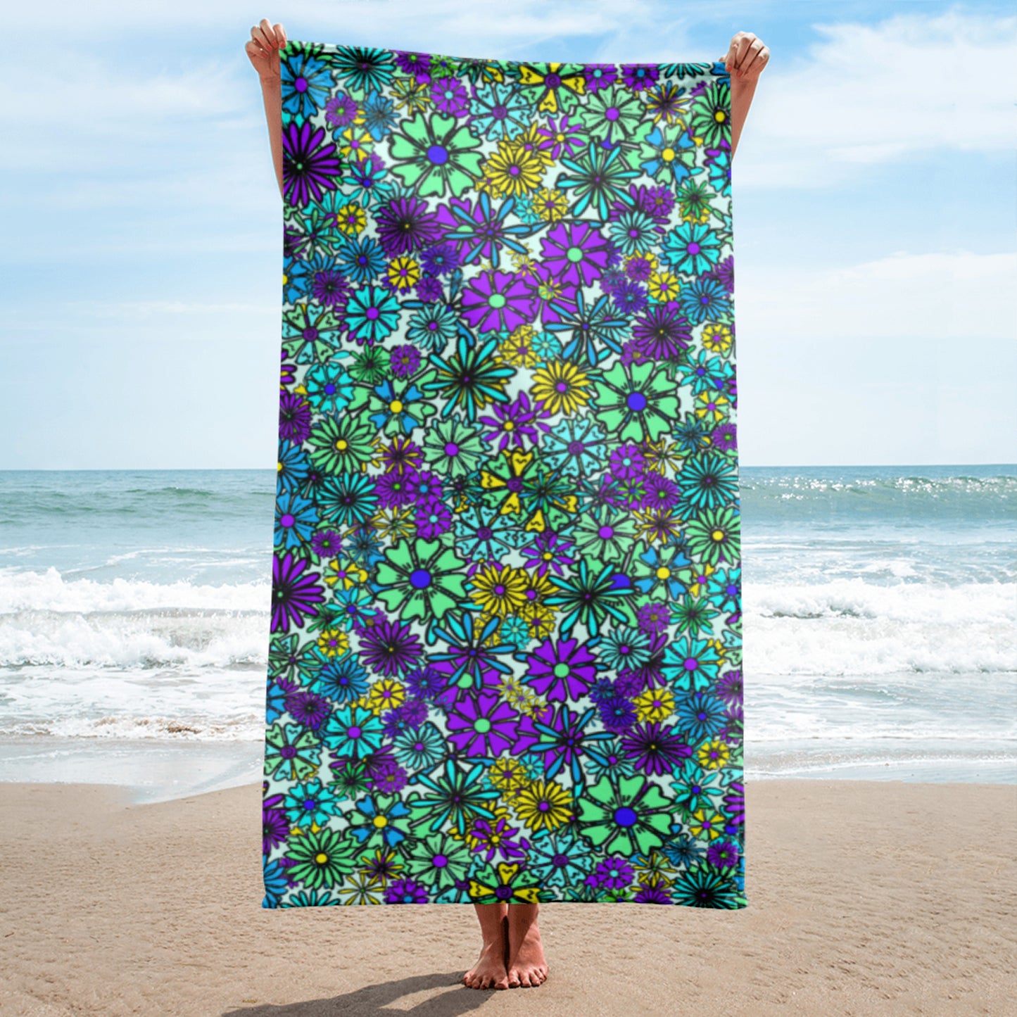 Forbidden Flower {BLUE} - Bath & Beach Towel (30"x60") [FREE SHIPPING]