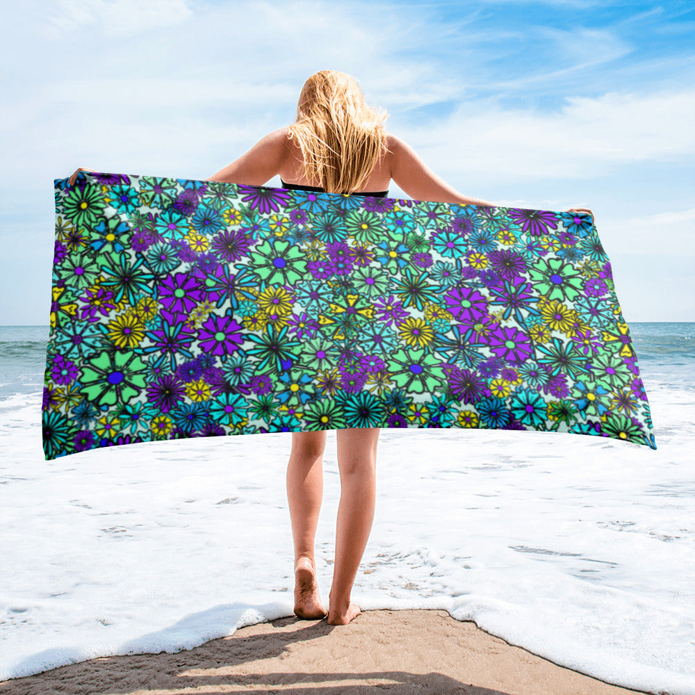 Forbidden Flower {BLUE} - Bath & Beach Towel (30"x60") [FREE SHIPPING]