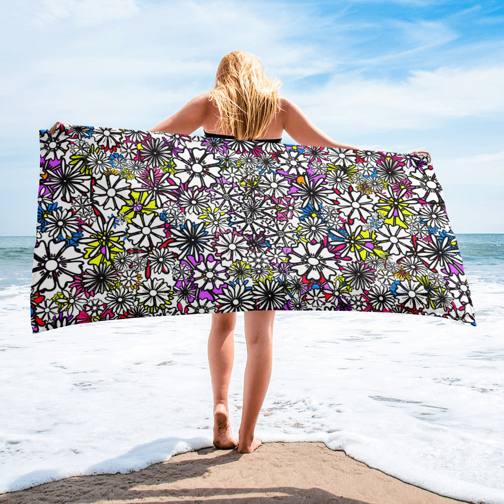 Forbidden Flower {WHITE} - Bath & Beach Towel (30"x60") [FREE SHIPPING]