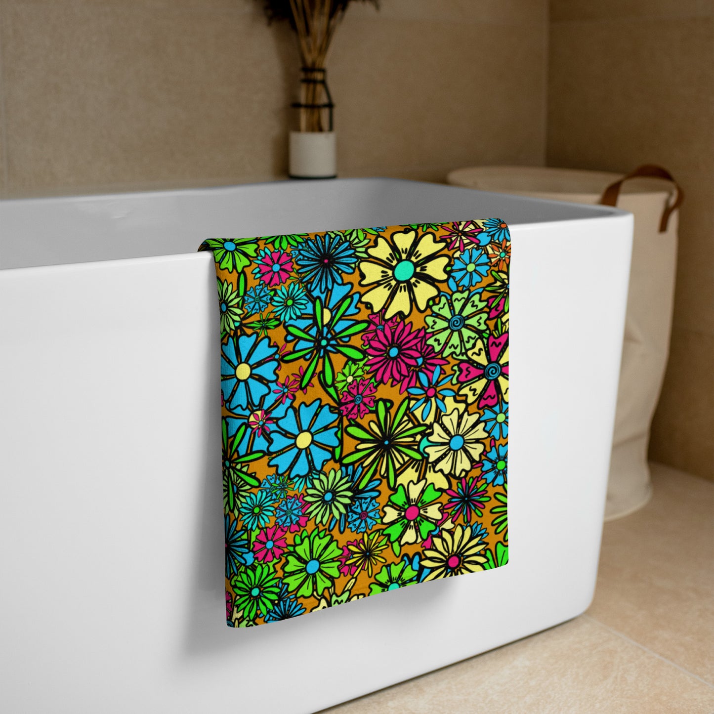 Forbidden Flower {BROWN} - Bath & Beach Towel (30"x60") [FREE SHIPPING]