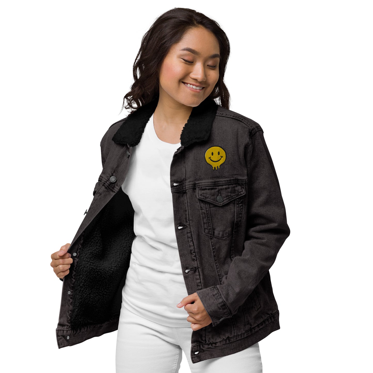 Happy Human Unisex Denim Sherpa Jacket {Sizes XS-3XL}