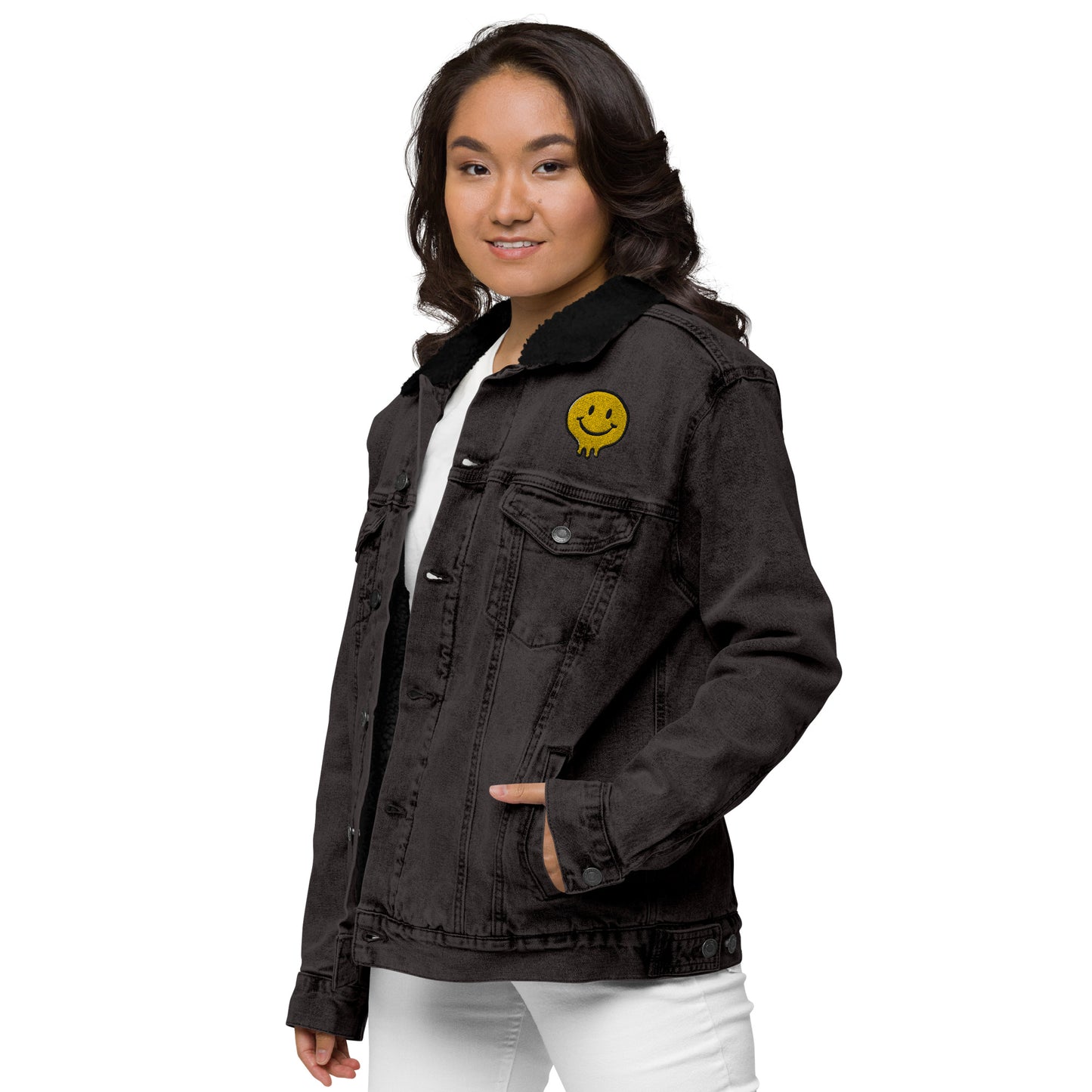 Happy Human Unisex Denim Sherpa Jacket {Sizes XS-3XL}