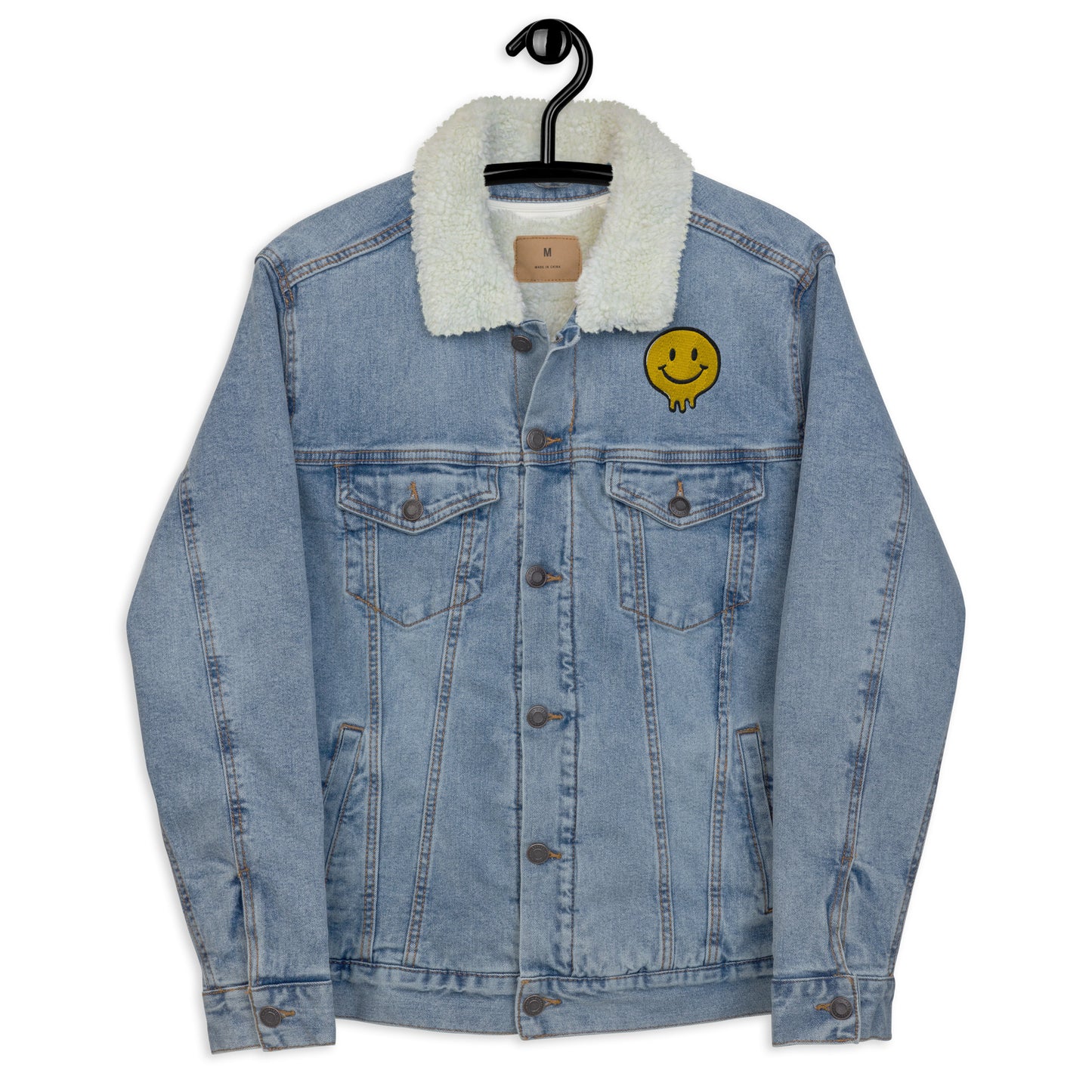 Happy Human Unisex Denim Sherpa Jacket {Sizes XS-3XL}