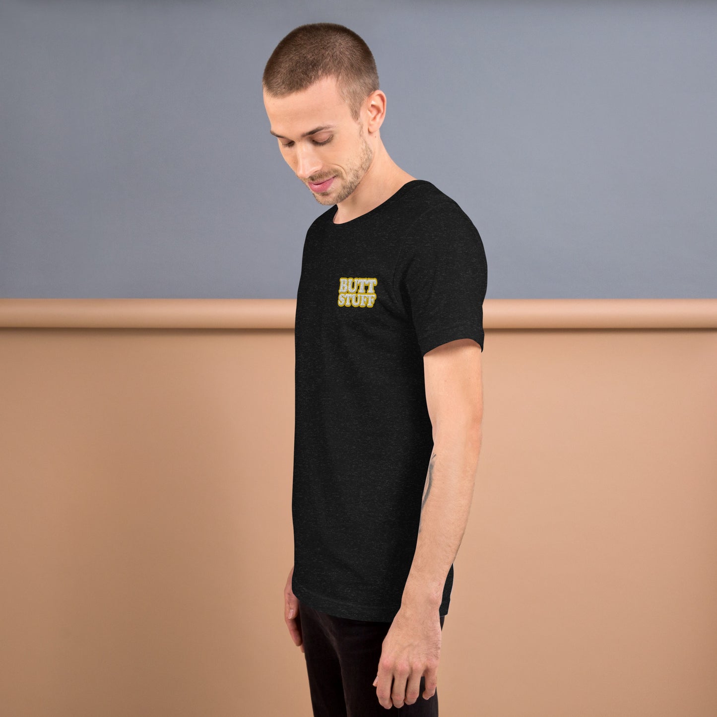 BUTT STUFF Embroidered Unisex Tee  [100% Ringspun Cotton, XS-5X, Multiple Colors] [FREE SHIPPING]