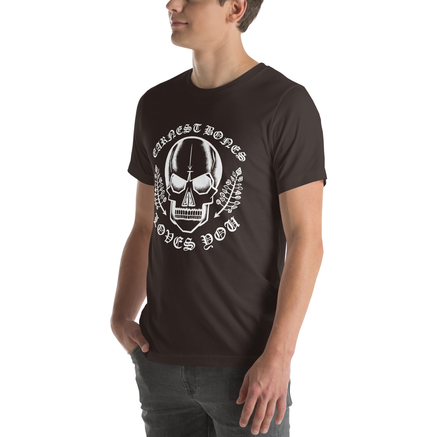 Earnest Bones Loves You Tee [100% Ringspun Cotton, XS-5XL, Multiple Colors] [Free Shipping]