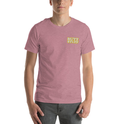 BUTT STUFF Embroidered Unisex Tee  [100% Ringspun Cotton, XS-5X, Multiple Colors] [FREE SHIPPING]