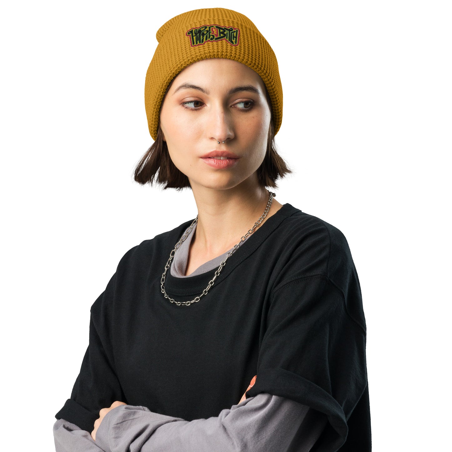 Hippie Bitch  - Waffle beanie (ONE SIZE, MULTIPLE COLORS) [FREE SHIPPING]