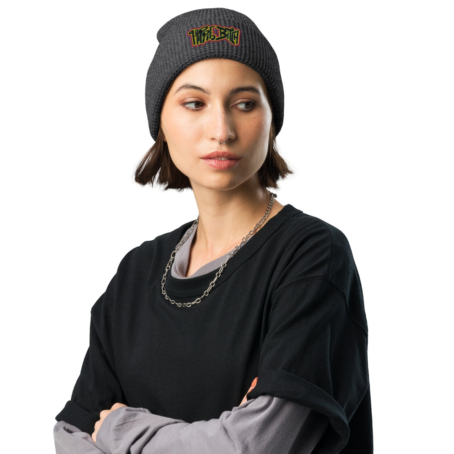 Hippie Bitch  - Waffle beanie (ONE SIZE, MULTIPLE COLORS) [FREE SHIPPING]