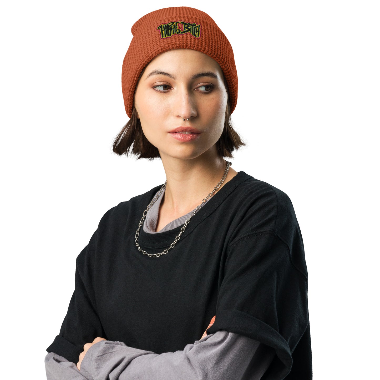 Hippie Bitch  - Waffle beanie (ONE SIZE, MULTIPLE COLORS) [FREE SHIPPING]