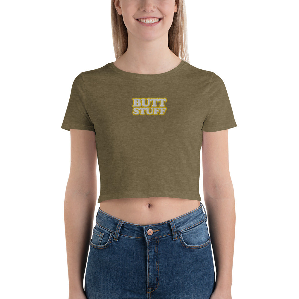 BUTT STUFF [Embroidered] - Extra Cunty Crop Tee [100% Ringspun Cotton, XS-L, Multiple Colors]