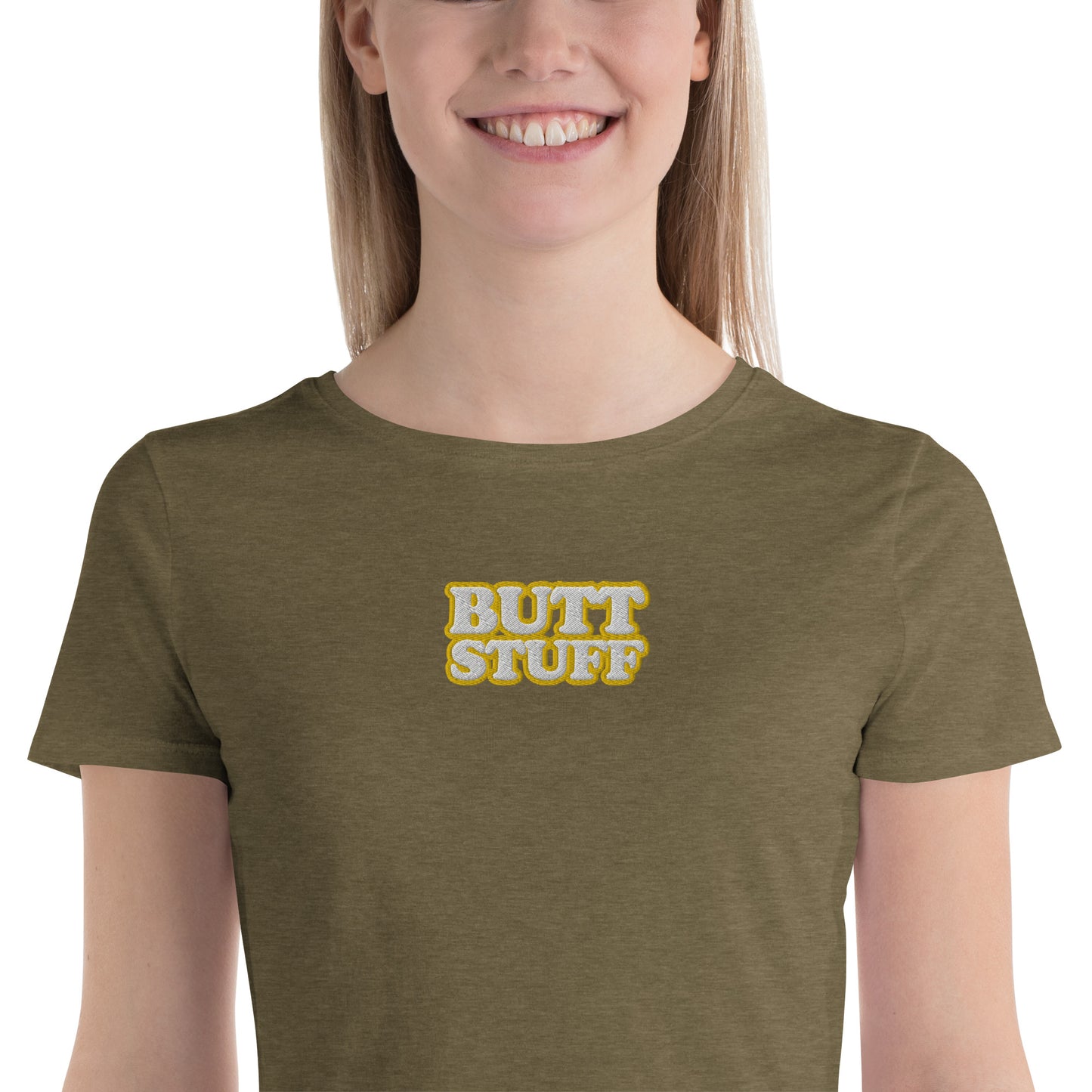 BUTT STUFF [Embroidered] - Extra Cunty Crop Tee [100% Ringspun Cotton, XS-L, Multiple Colors]