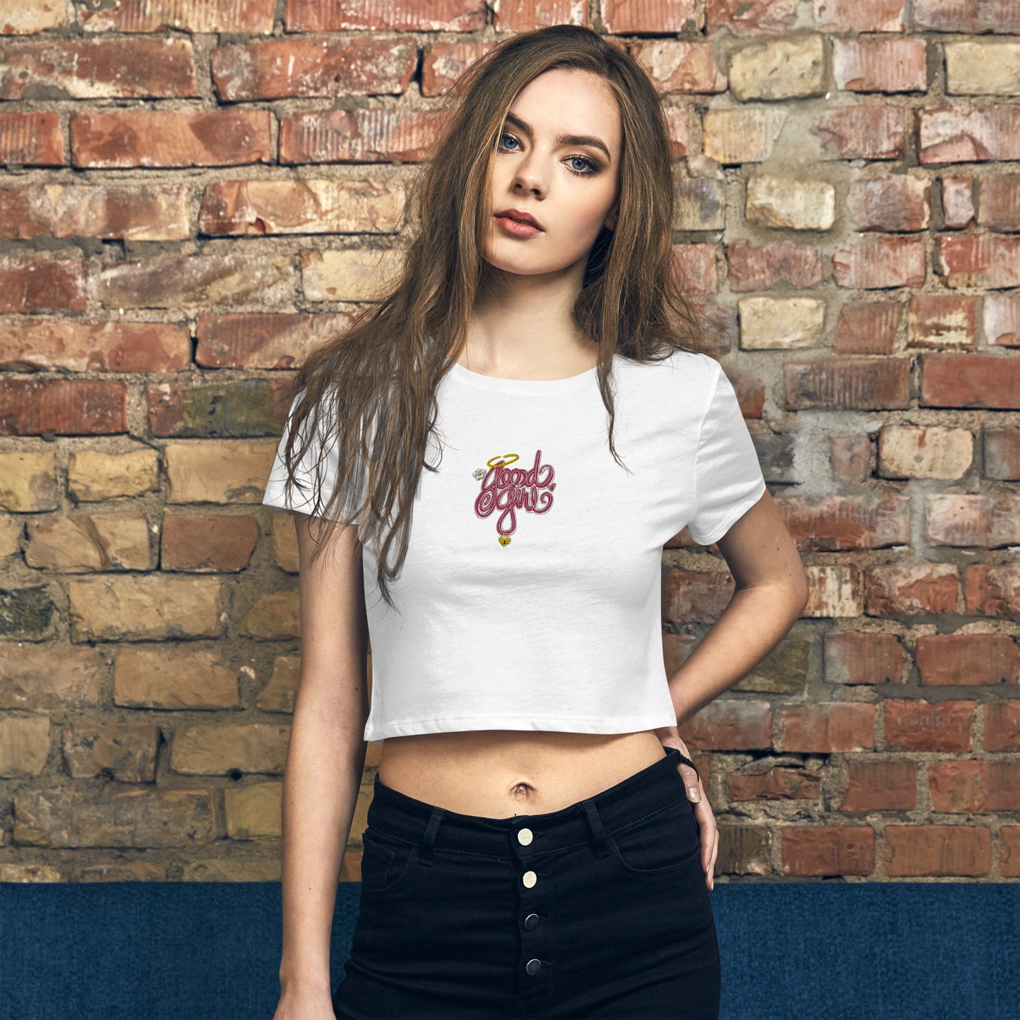 Good Girl [Embroidered] - Extra Cunty Crop Tee [100% Ringspun Cotton, Women's XS-L, Multiple Colors] [FREE SHIPPING]