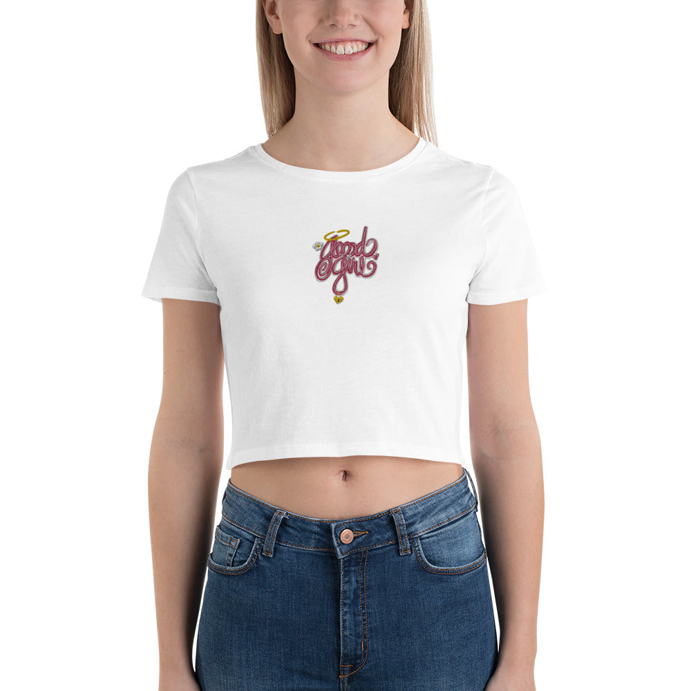 Good Girl [Embroidered] - Extra Cunty Crop Tee [100% Ringspun Cotton, Women's XS-L, Multiple Colors] [FREE SHIPPING]